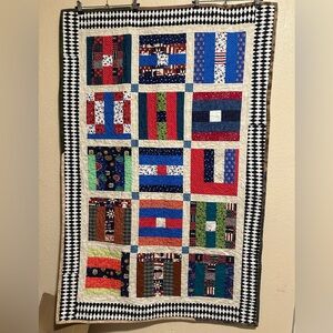 Homemade Throw‎ Quilt Patriotic Stars Flag